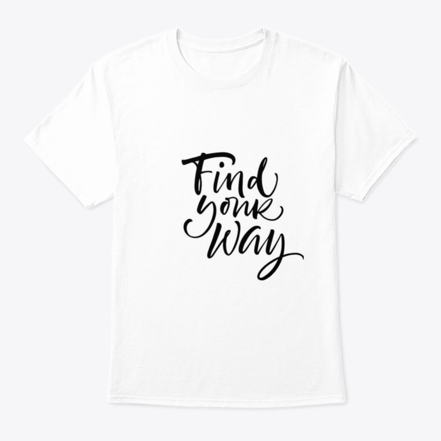 Find Your Way Phrase ink illustration featuring modern brush calligraphy on a soft cotton fabric, showcasing artistic design.