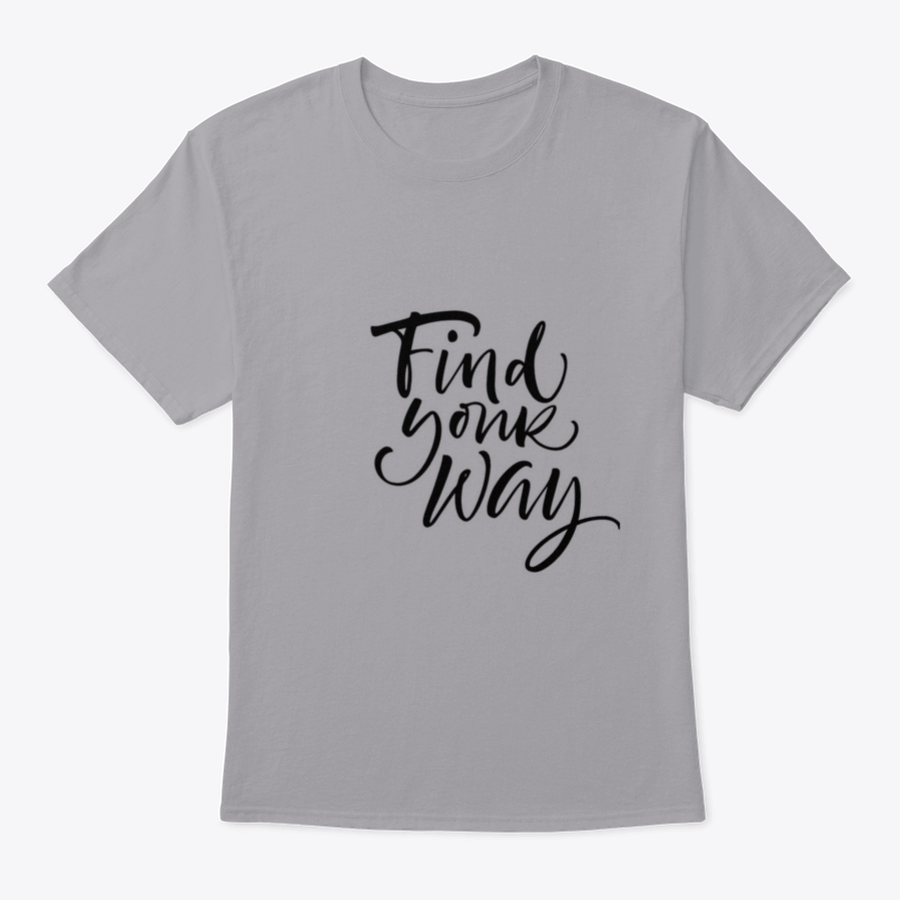 Find Your Way Phrase ink illustration featuring modern brush calligraphy on a soft cotton fabric, showcasing artistic design.