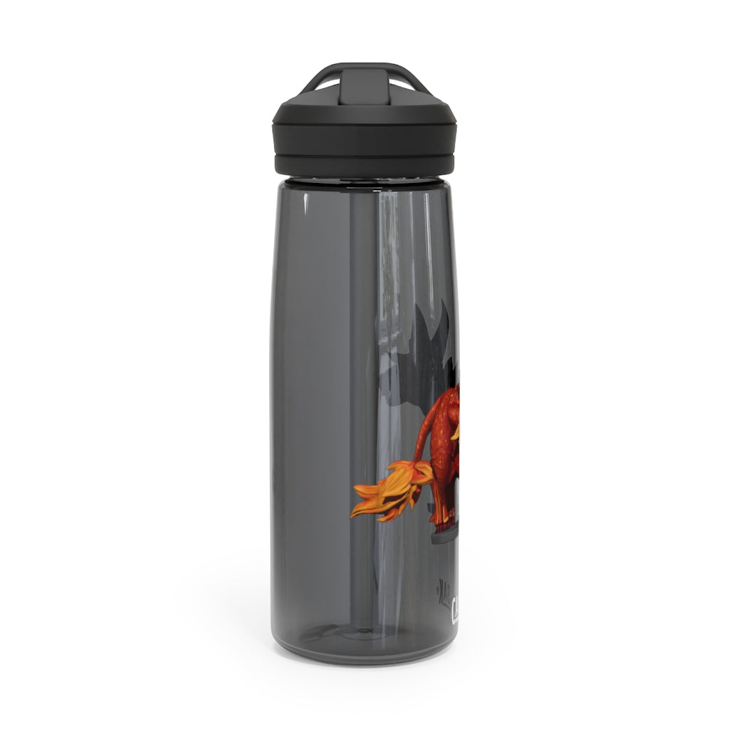 Fire Bull CamelBak Eddy® Water Bottle in vibrant colors, showcasing its ergonomic design and spill-proof valve.