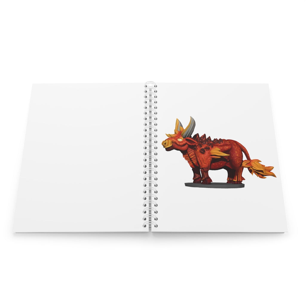 Fire Bull Spiral Notebook with customizable covers and wide-ruled pages, featuring a semi-glossy laminated finish.