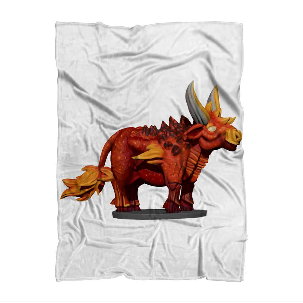 Fire Bull Sublimation Throw Blanket featuring vibrant design on soft polar fleece fabric, ideal for cozying up.
