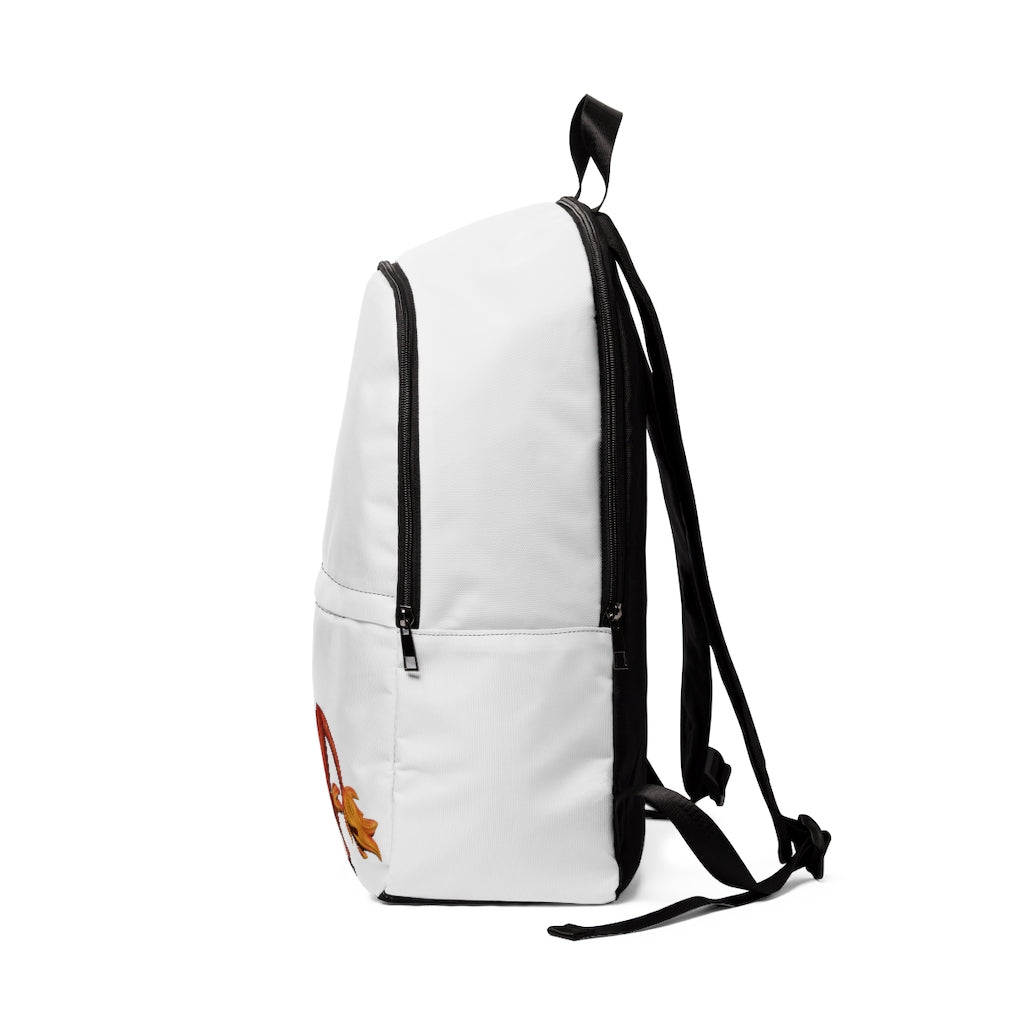 Fire Bull Unisex Fabric Backpack in vibrant colors, featuring adjustable straps and a padded back panel, ideal for school and outdoor use.
