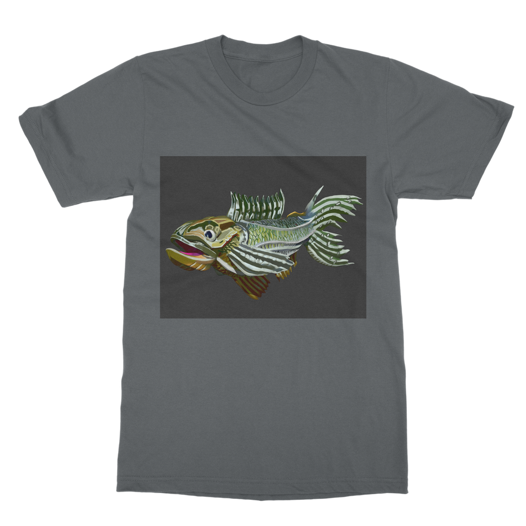 Fish Classic Adult T-Shirt in various colors, showcasing its soft fabric and round neck design.