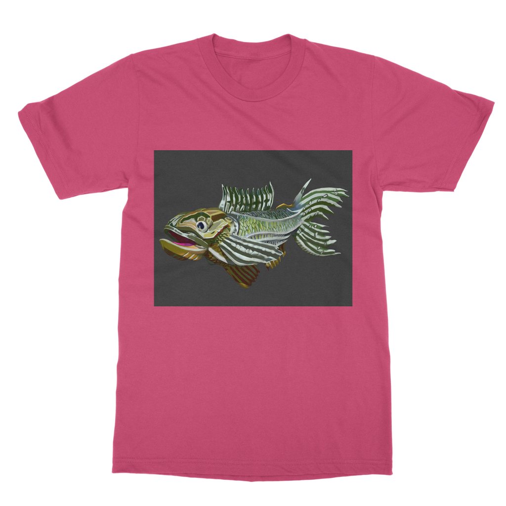 Fish Classic Adult T-Shirt in various colors, showcasing its soft fabric and round neck design.