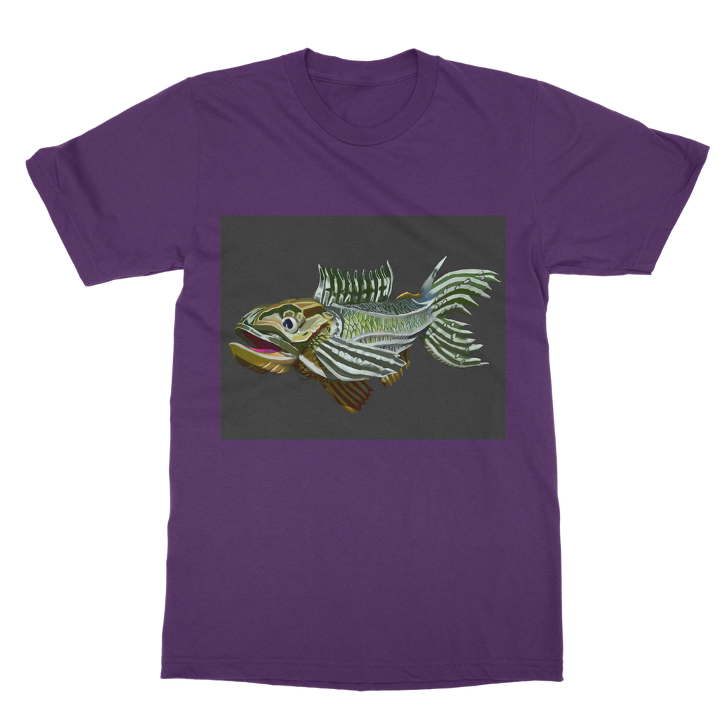 Fish Classic Adult T-Shirt in various colors, showcasing its soft fabric and round neck design.