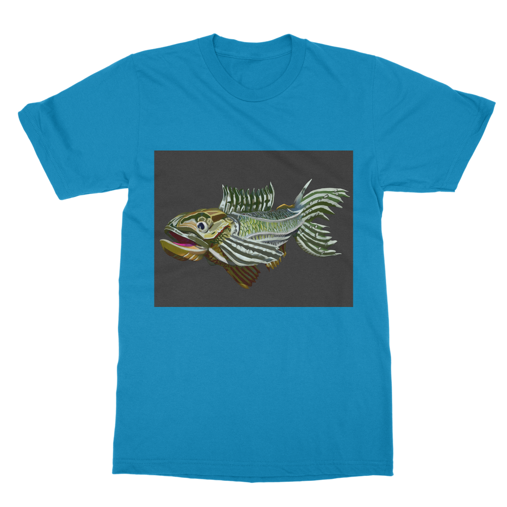 Fish Classic Adult T-Shirt in various colors, showcasing its soft fabric and round neck design.