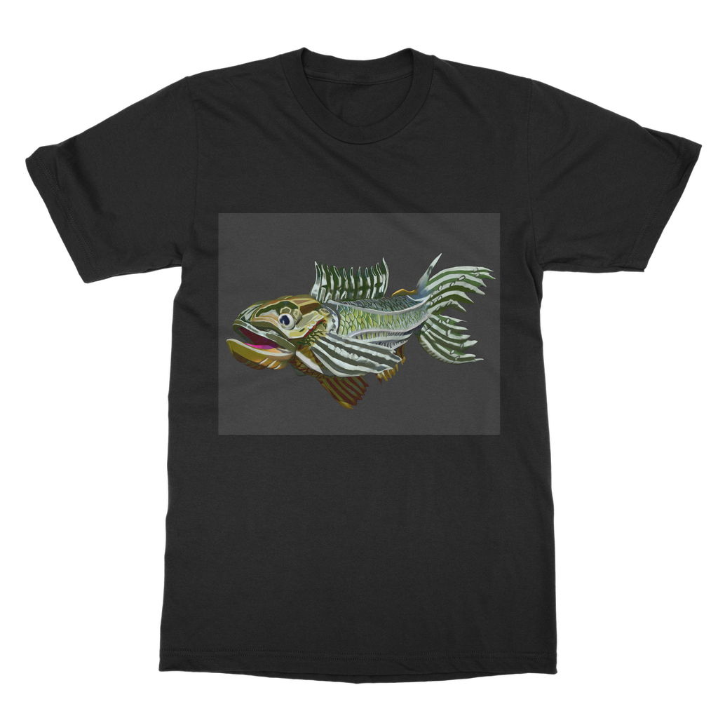 Fish Classic Adult T-Shirt in various colors, showcasing its soft fabric and round neck design.