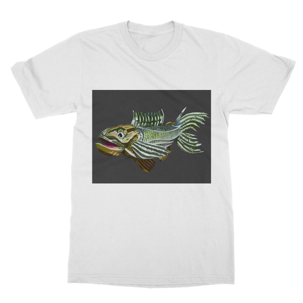 Fish Classic Adult T-Shirt in various colors, showcasing its soft fabric and round neck design.