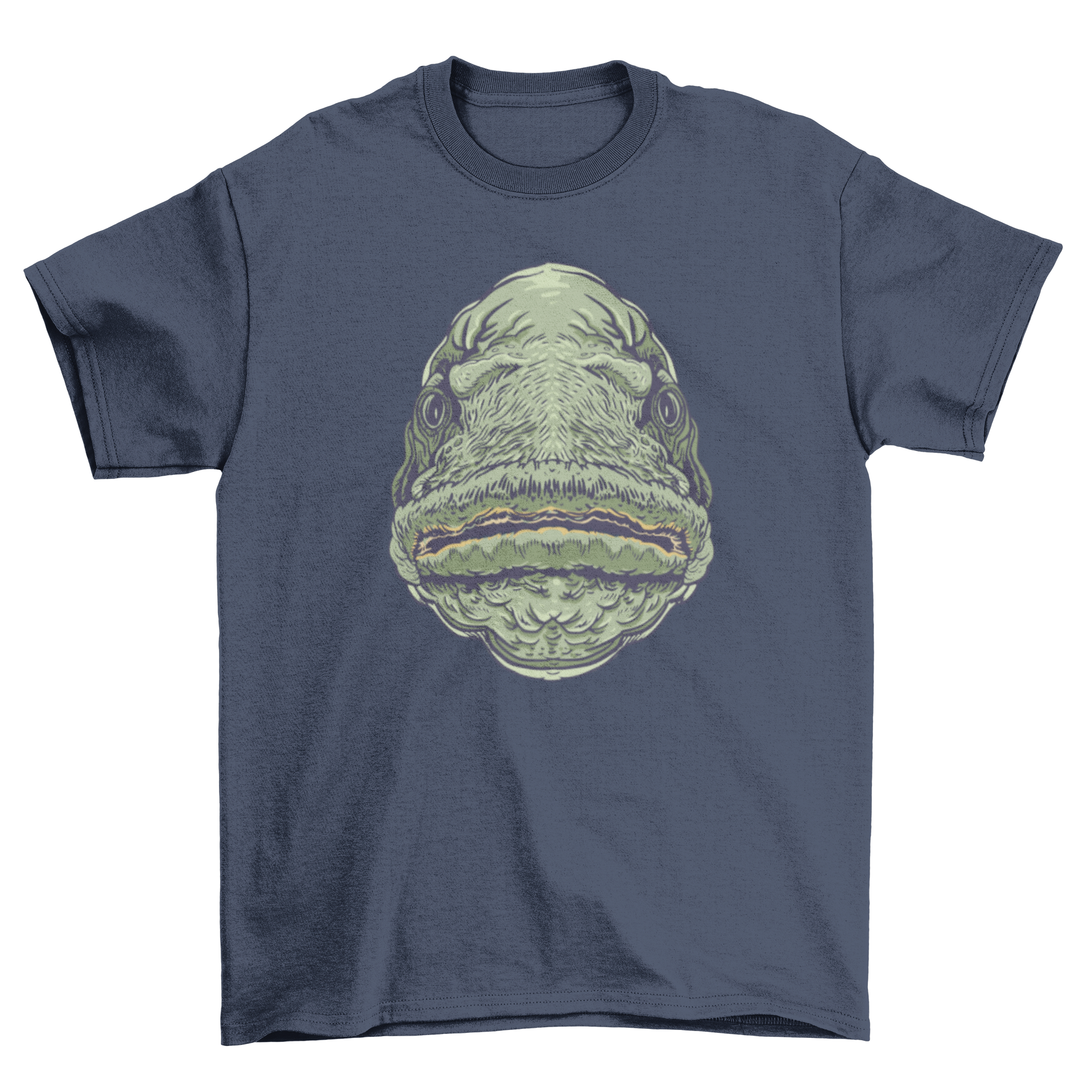 A stylish t-shirt featuring a vibrant illustration of a fish's mouth, perfect for casual wear.