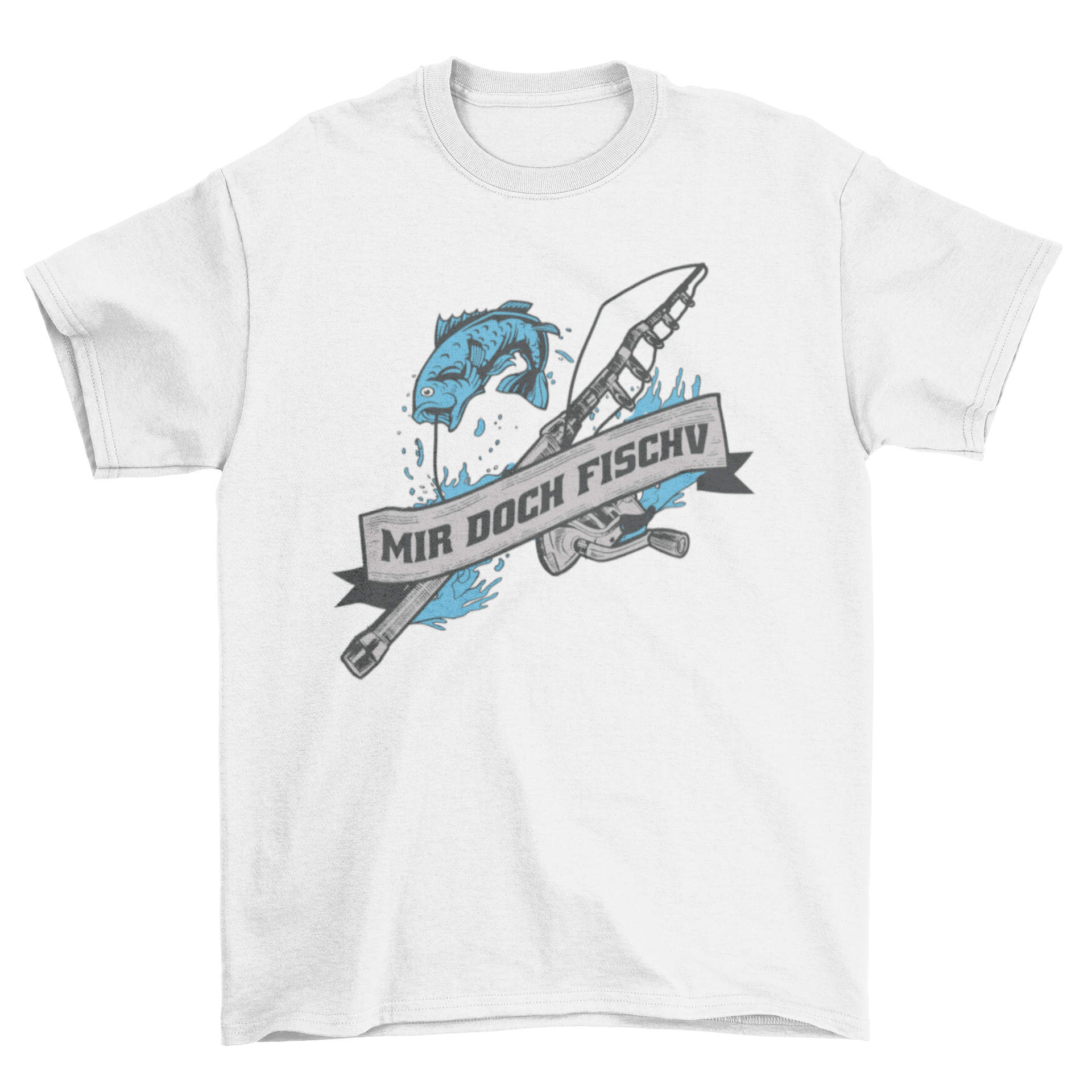 A stylish t-shirt featuring a fishing rod and fish design with the quote 'I'm fishy', perfect for fishing enthusiasts.