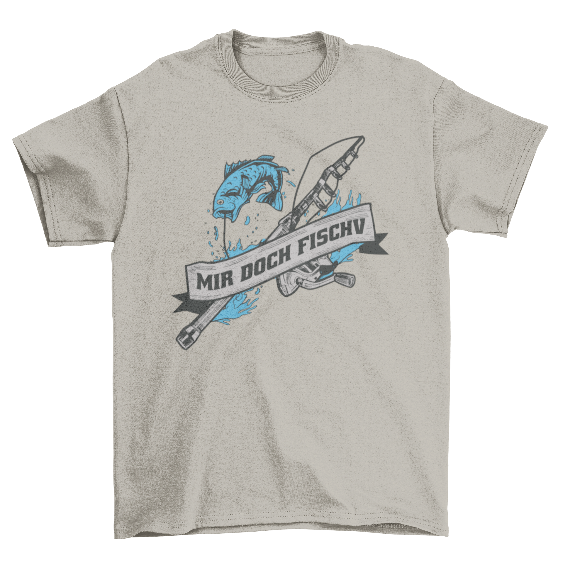 A stylish t-shirt featuring a fishing rod and fish design with the quote 'I'm fishy', perfect for fishing enthusiasts.