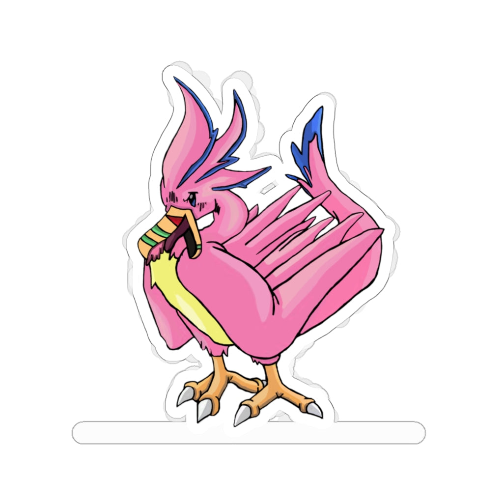 Flaremyu Kiss-Cut Stickers showcasing various custom shapes and sizes on a clean background.