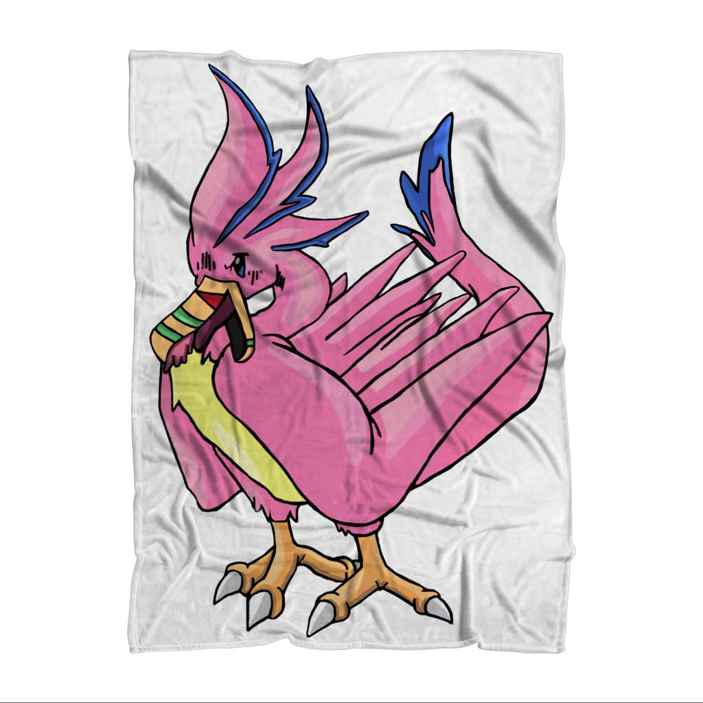 Flaremyu Sublimation Throw Blanket made of soft 100% polyester polar fleece, featuring a white back and vibrant printed design.