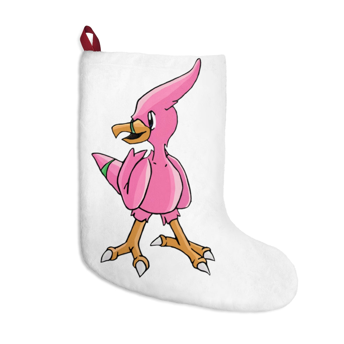 Flaryu Christmas Stockings hanging by a fireplace, featuring custom prints and a festive design.