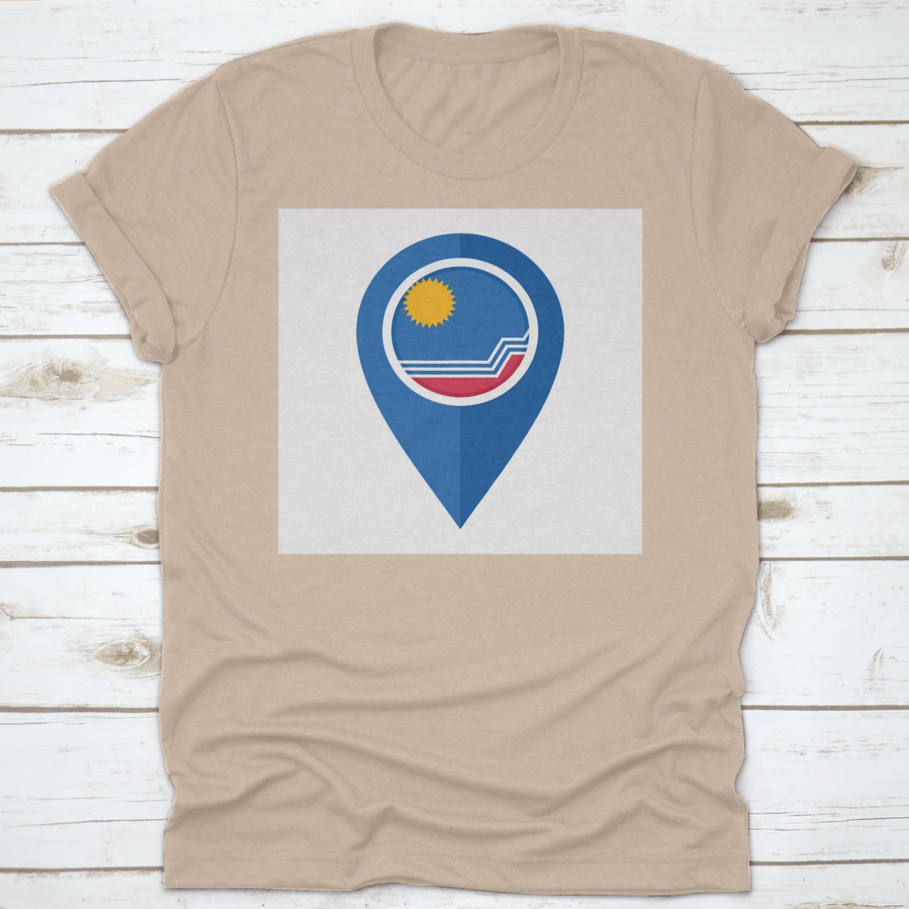 Flat Map Marker Icon featuring the Sioux Falls flag, isolated on a white background, showcasing vibrant colors and detailed design.