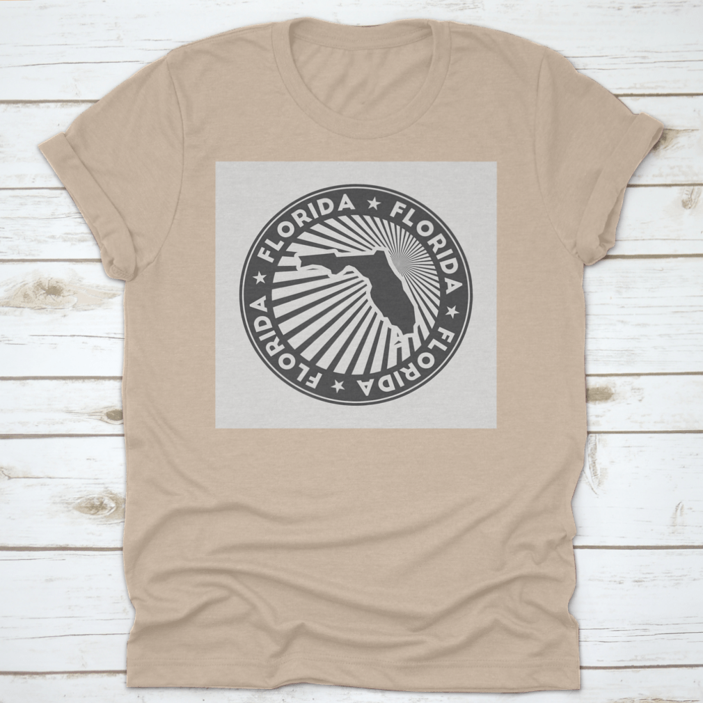 Florida Round Logo vintage travel badge featuring a circular design, made from 100% cotton, showcasing a classic fit and midweight fabric.