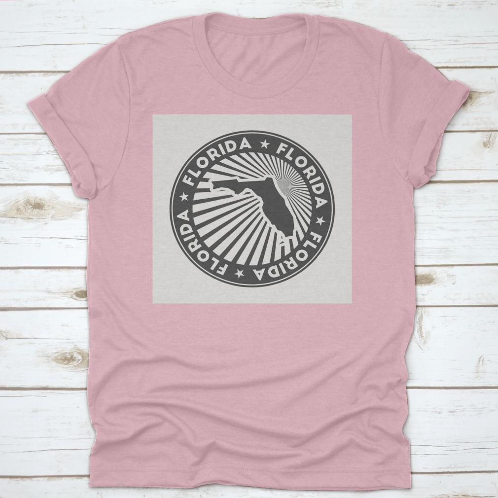 Florida Round Logo vintage travel badge featuring a circular design, made from 100% cotton, showcasing a classic fit and midweight fabric.