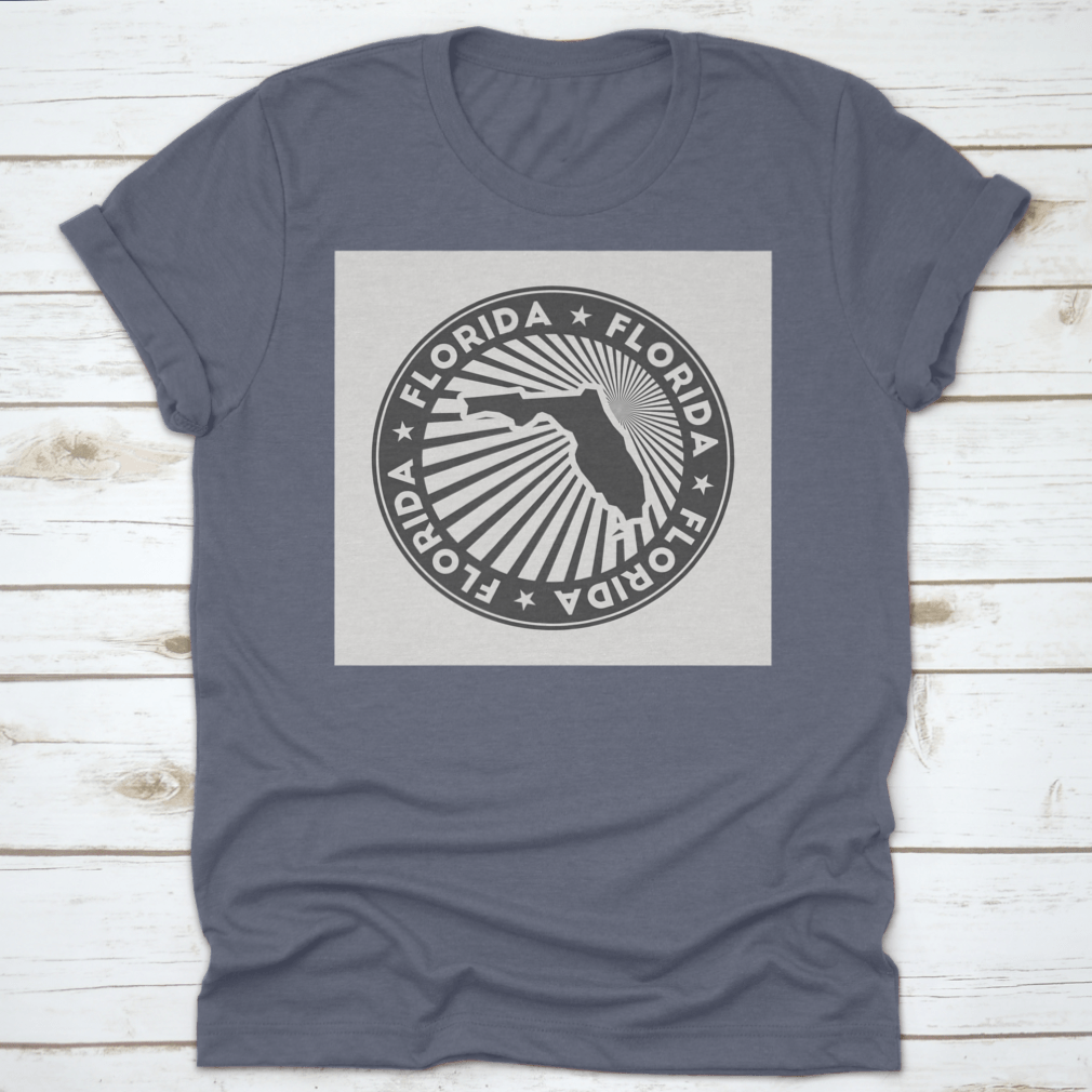 Florida Round Logo vintage travel badge featuring a circular design, made from 100% cotton, showcasing a classic fit and midweight fabric.