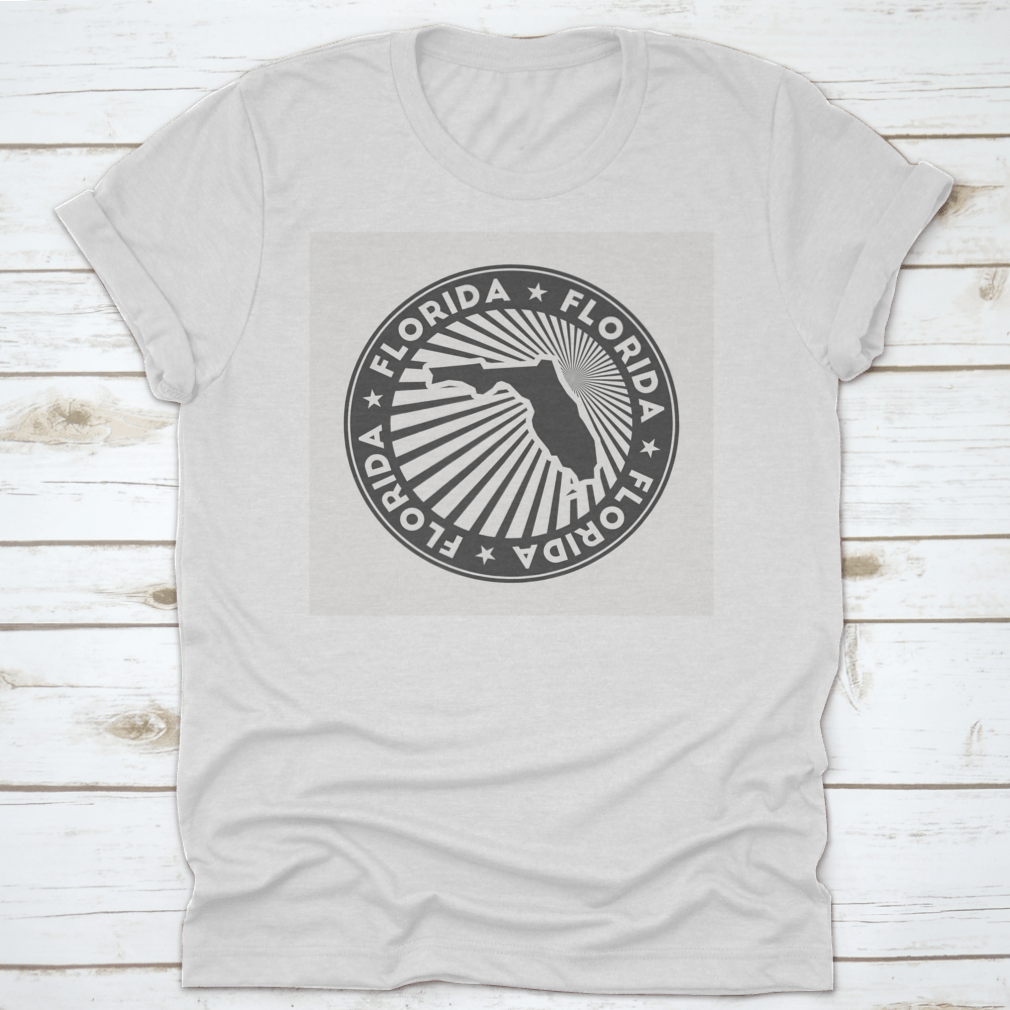 Florida Round Logo vintage travel badge featuring a circular design, made from 100% cotton, showcasing a classic fit and midweight fabric.