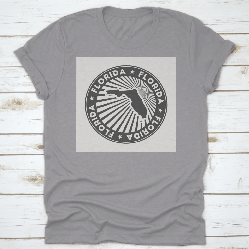 Florida Round Logo vintage travel badge featuring a circular design, made from 100% cotton, showcasing a classic fit and midweight fabric.