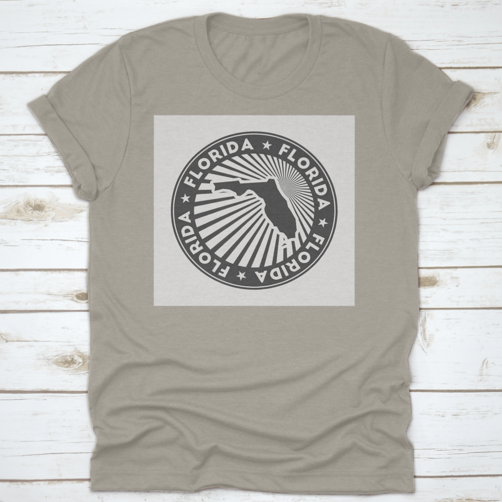 Florida Round Logo vintage travel badge featuring a circular design, made from 100% cotton, showcasing a classic fit and midweight fabric.