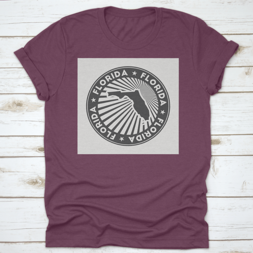 Florida Round Logo vintage travel badge featuring a circular design, made from 100% cotton, showcasing a classic fit and midweight fabric.