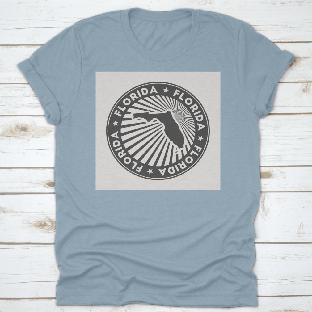 Florida Round Logo vintage travel badge featuring a circular design, made from 100% cotton, showcasing a classic fit and midweight fabric.