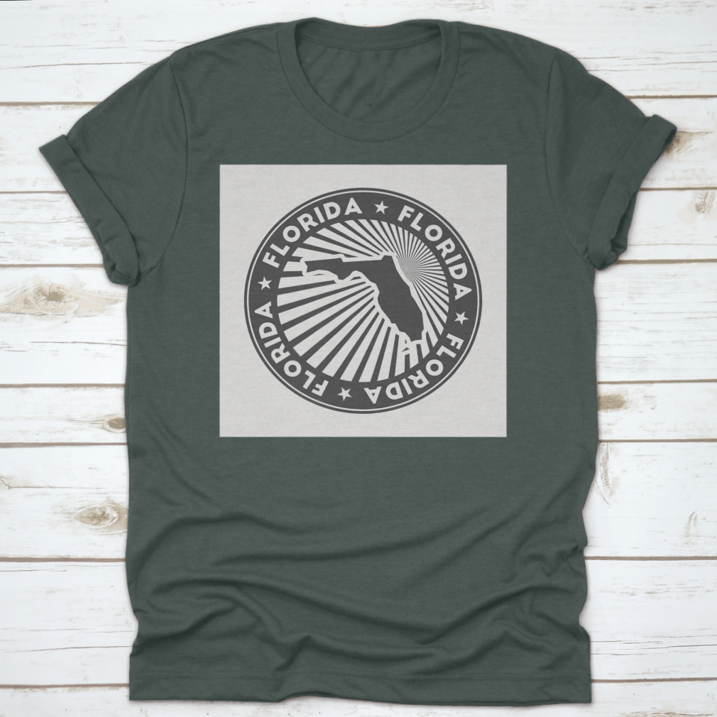 Florida Round Logo vintage travel badge featuring a circular design, made from 100% cotton, showcasing a classic fit and midweight fabric.