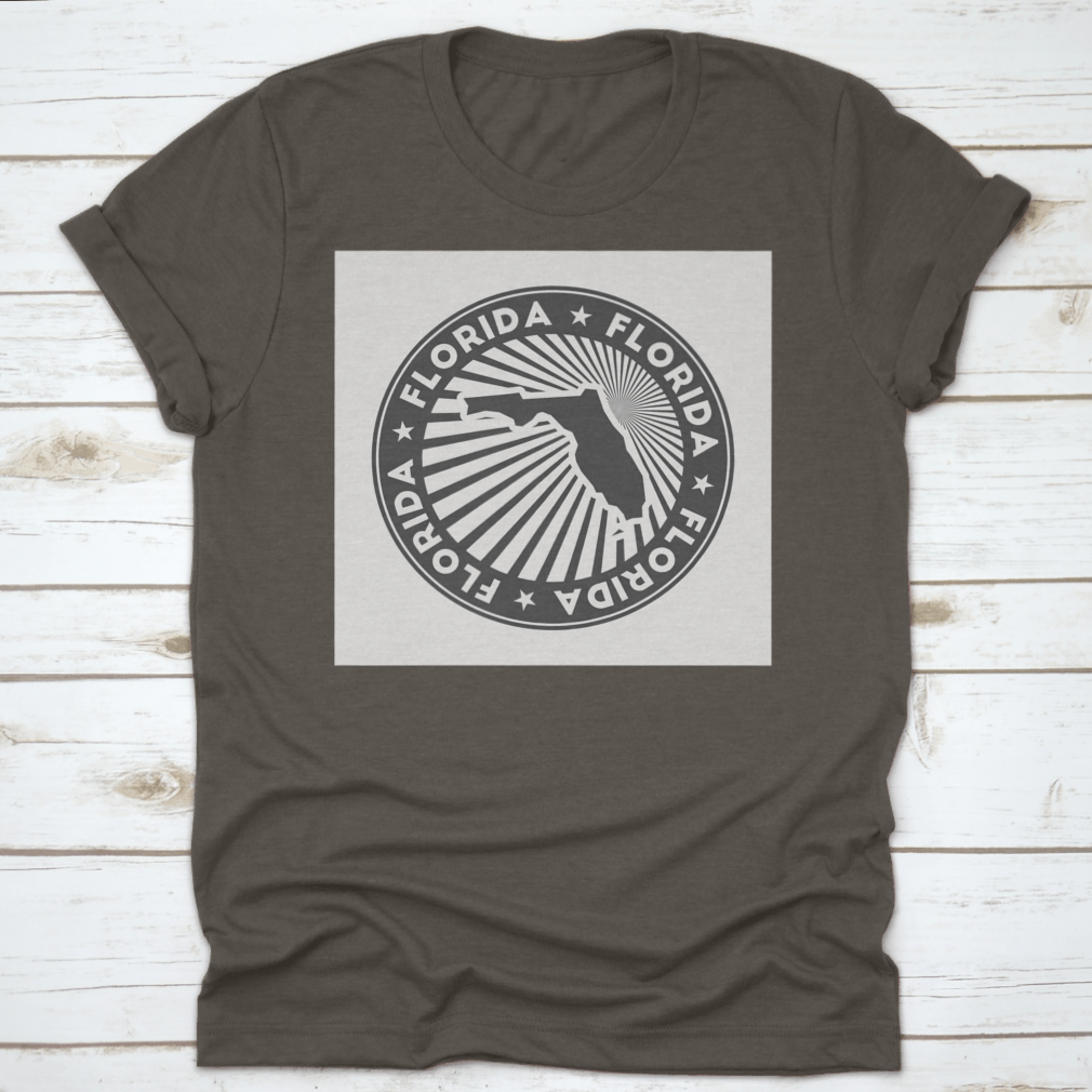 Florida Round Logo vintage travel badge featuring a circular design, made from 100% cotton, showcasing a classic fit and midweight fabric.