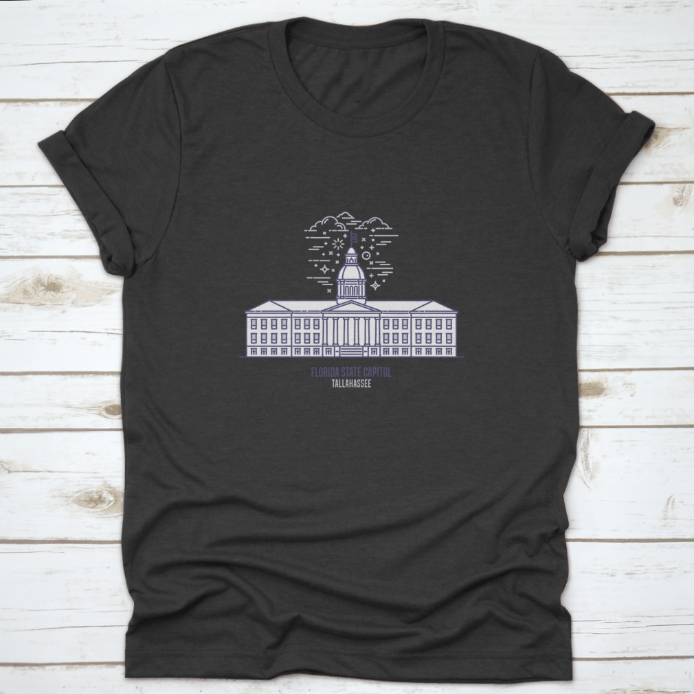A comfortable t-shirt featuring the Florida State Capitol design, made from 100% cotton with a classic fit.