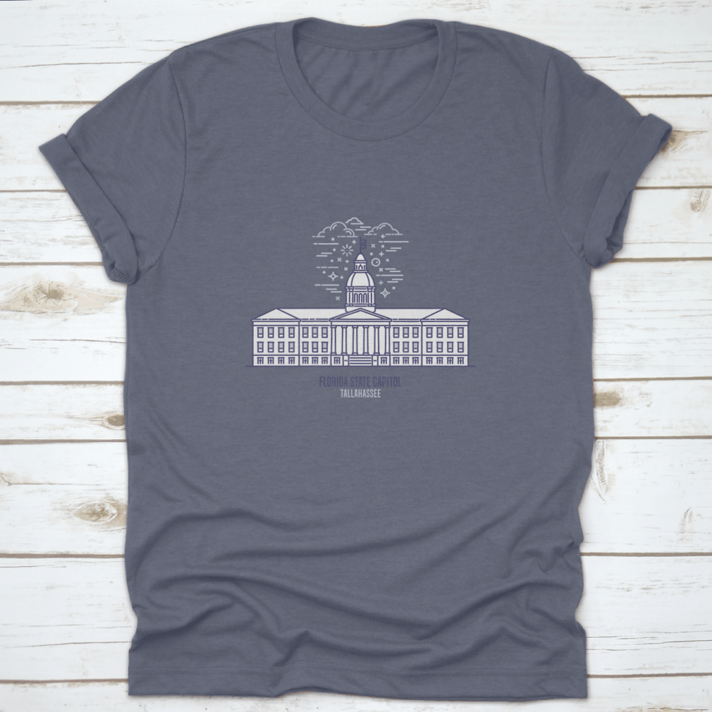 A comfortable t-shirt featuring the Florida State Capitol design, made from 100% cotton with a classic fit.