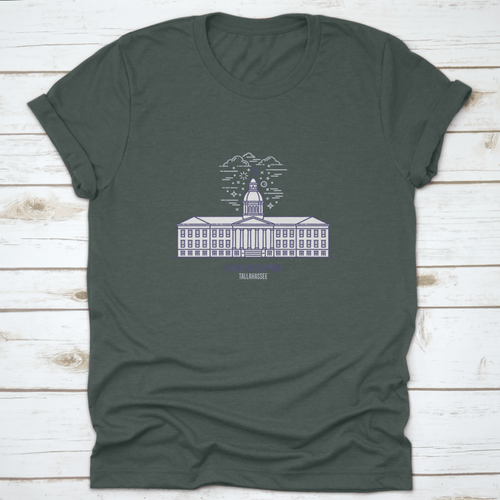 A comfortable t-shirt featuring the Florida State Capitol design, made from 100% cotton with a classic fit.