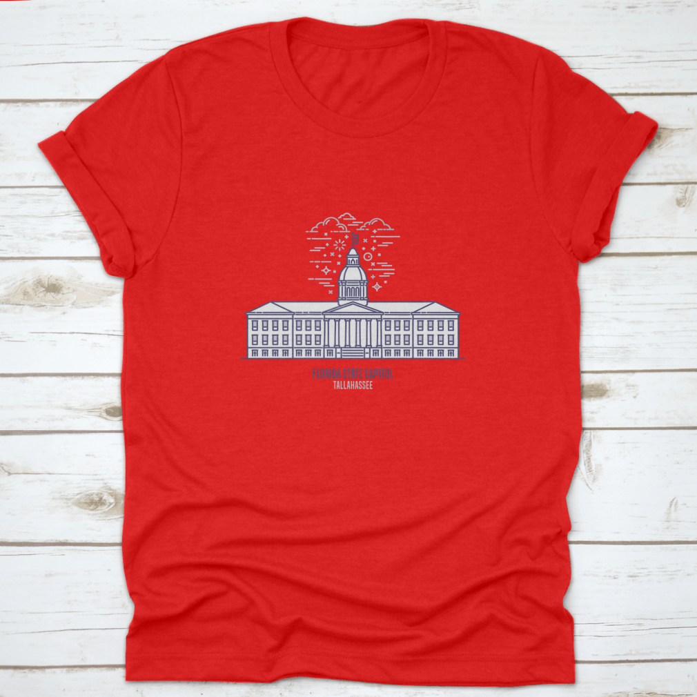 A comfortable t-shirt featuring the Florida State Capitol design, made from 100% cotton with a classic fit.