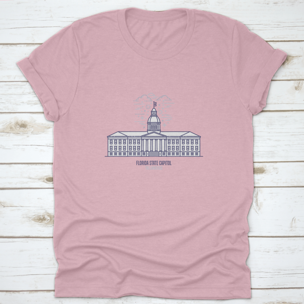 A comfortable t-shirt featuring the Florida State Capitol design, made from 100% cotton with a classic fit.