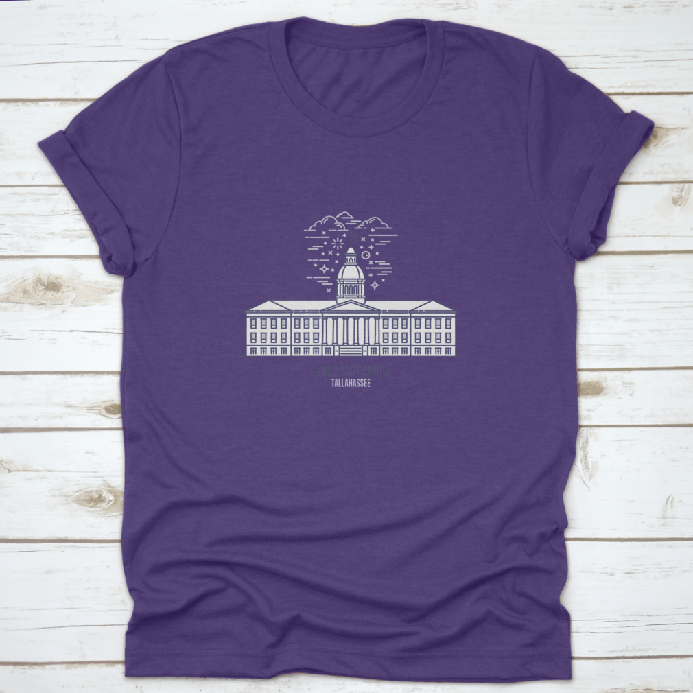 A comfortable t-shirt featuring the Florida State Capitol design, made from 100% cotton with a classic fit.