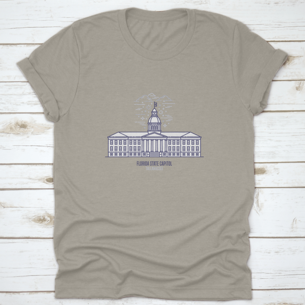 A comfortable t-shirt featuring the Florida State Capitol design, made from 100% cotton with a classic fit.