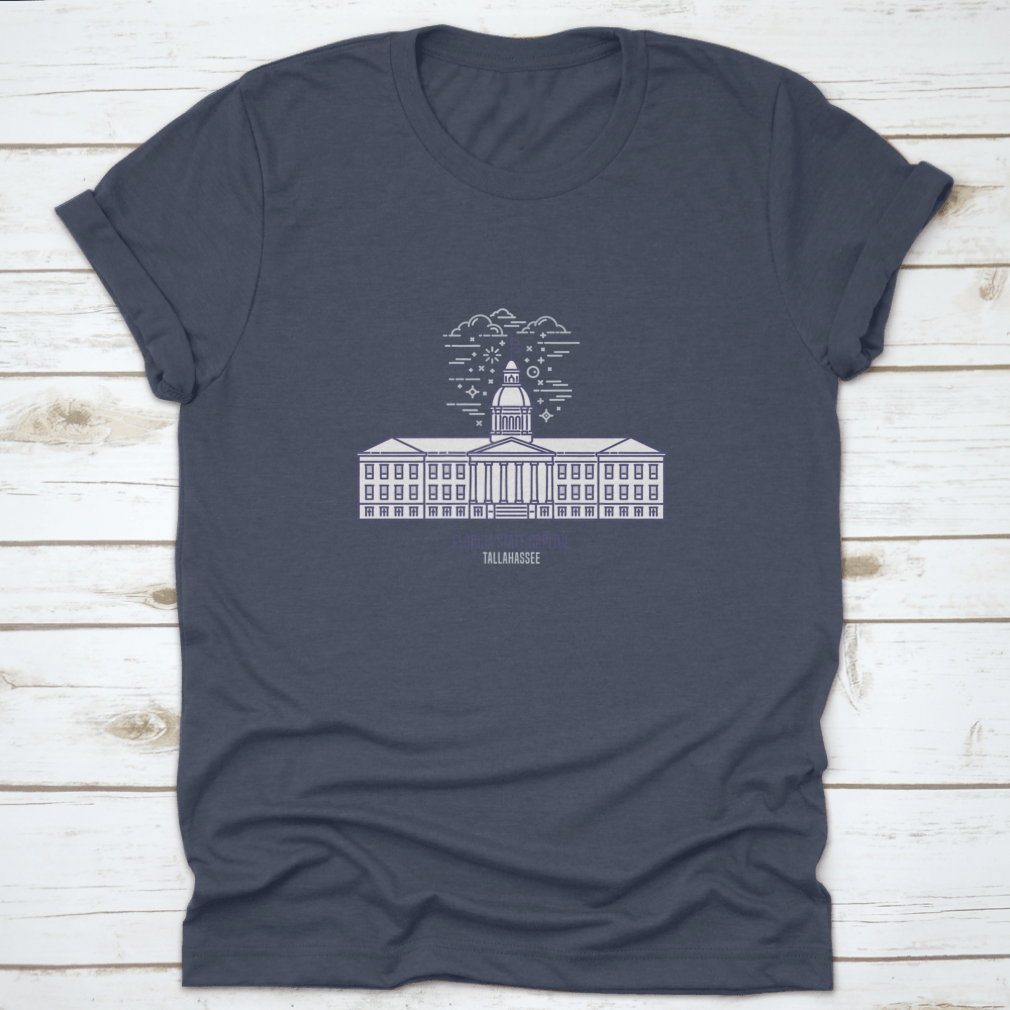 A comfortable t-shirt featuring the Florida State Capitol design, made from 100% cotton with a classic fit.