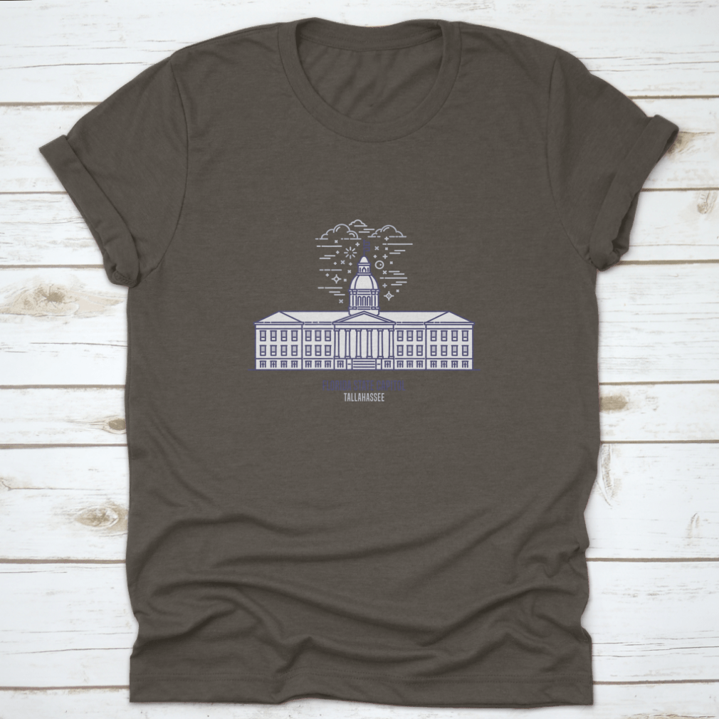A comfortable t-shirt featuring the Florida State Capitol design, made from 100% cotton with a classic fit.