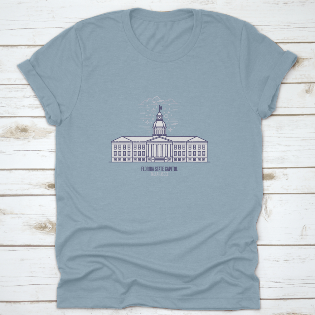 A comfortable t-shirt featuring the Florida State Capitol design, made from 100% cotton with a classic fit.