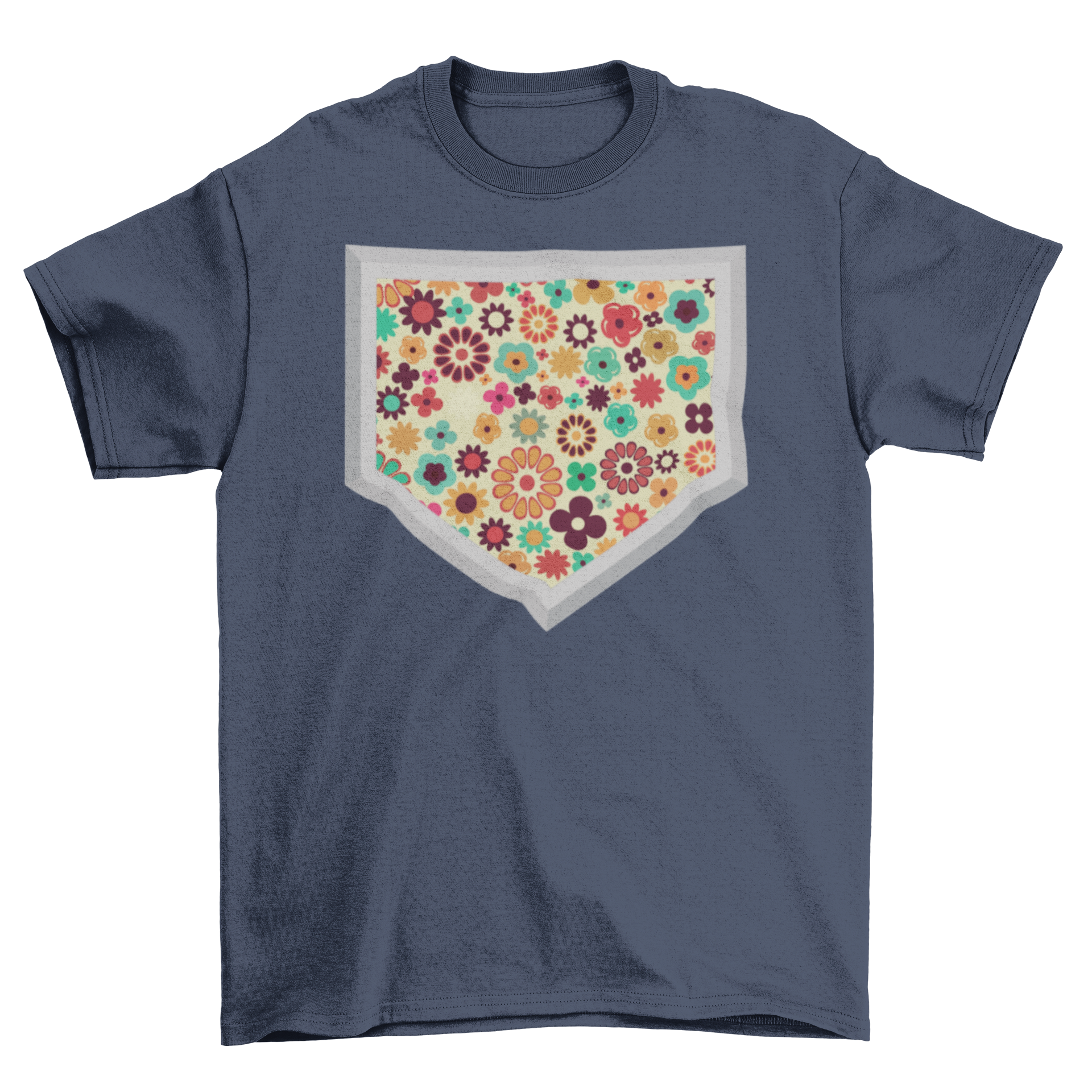 Flower Baseball Home Plate T-shirt featuring a floral design on a classic baseball home plate.