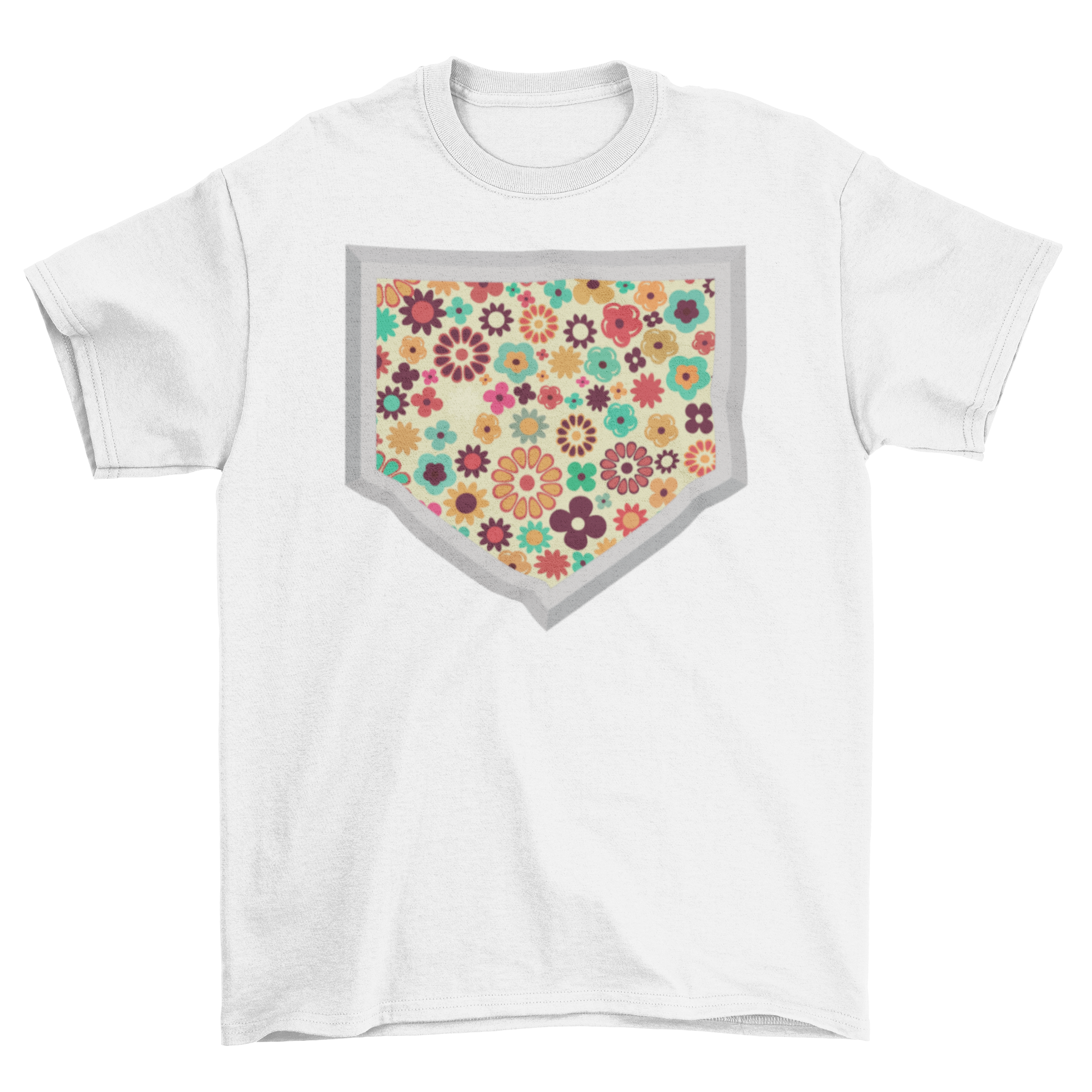 Flower Baseball Home Plate T-shirt featuring a floral design on a classic baseball home plate.
