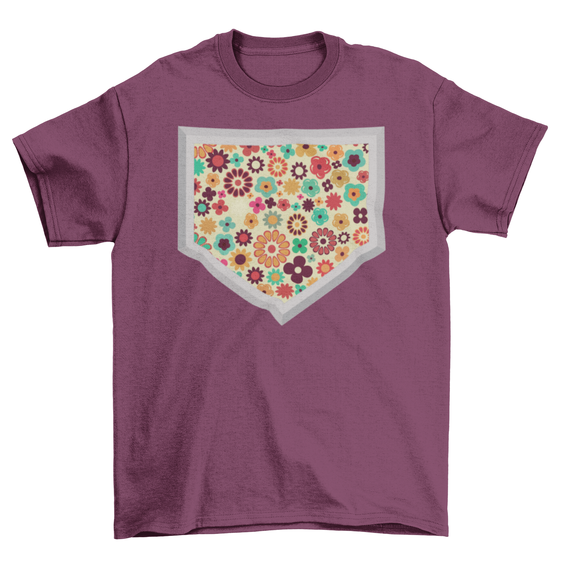Flower Baseball Home Plate T-shirt featuring a floral design on a classic baseball home plate.