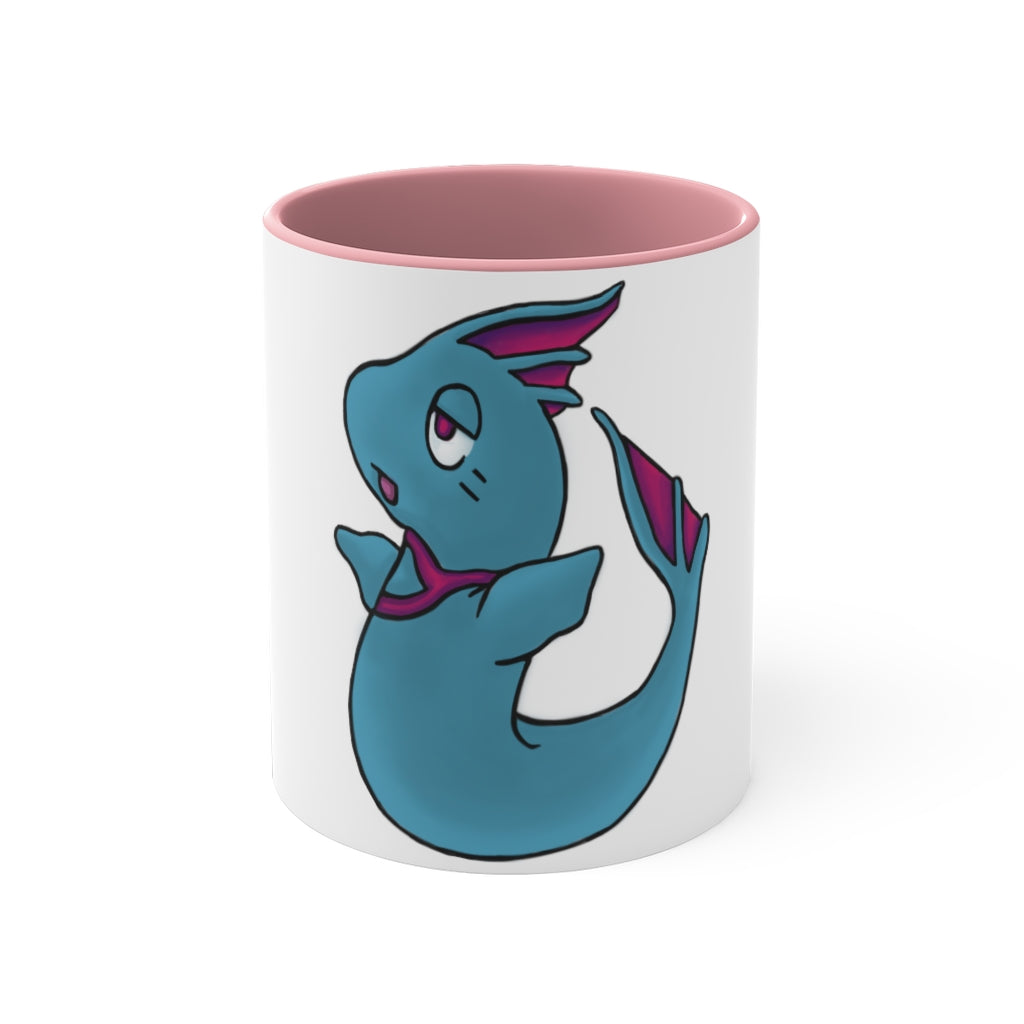 Flozo 11oz Accent Mug featuring a white ceramic body with a colored interior and handle, available in multiple color schemes.