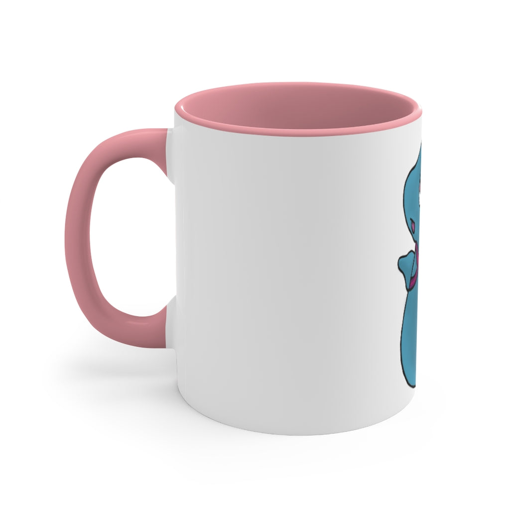 Flozo 11oz Accent Mug featuring a white ceramic body with a colored interior and handle, available in multiple color schemes.