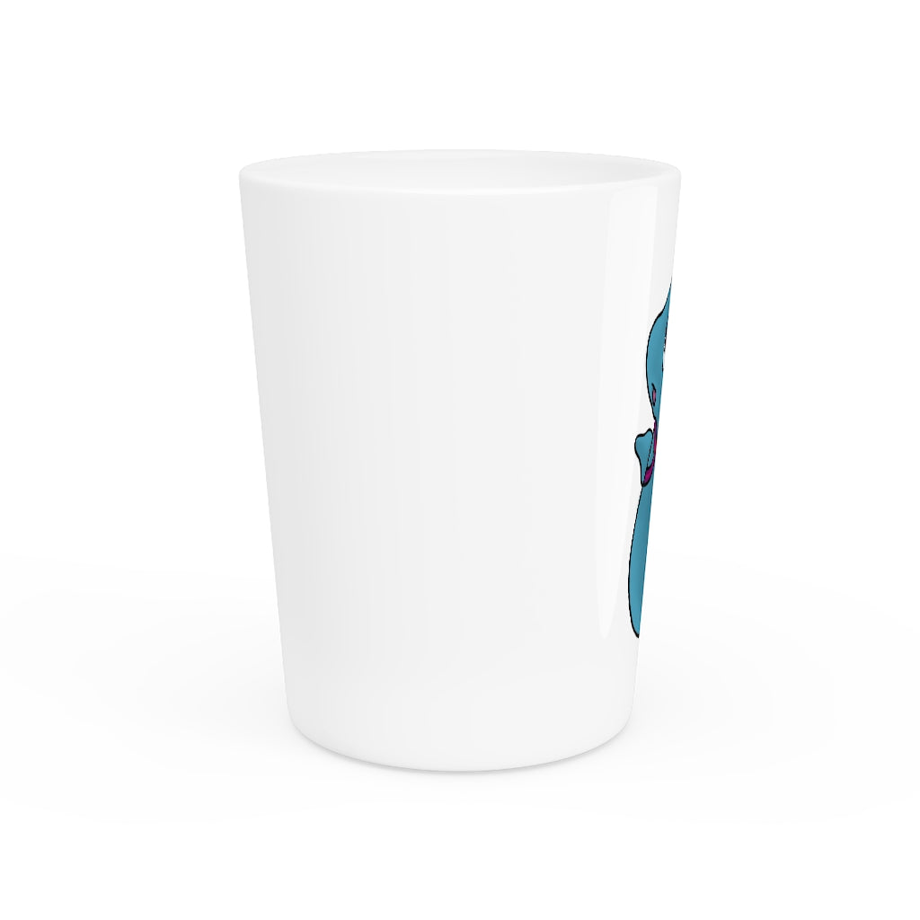 Personalized Flozo Shot Glass with white ceramic and customizable design, available in white or black interior.