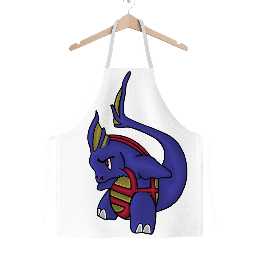 Flozor Classic Sublimation Adult Apron in vibrant colors, showcasing its durable polyester fabric and adjustable ties.