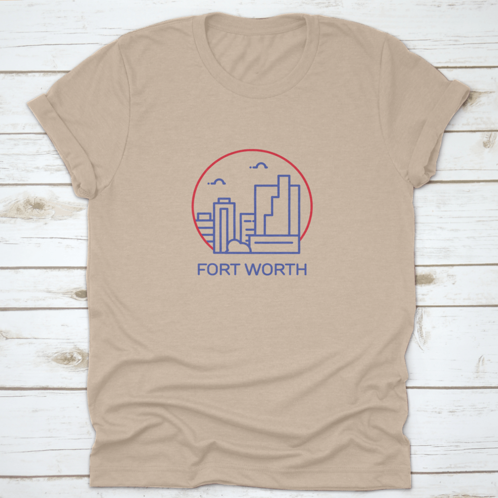 Fort Worth City Icon graphic t-shirt design featuring a stylish vector illustration on a comfortable cotton fabric.