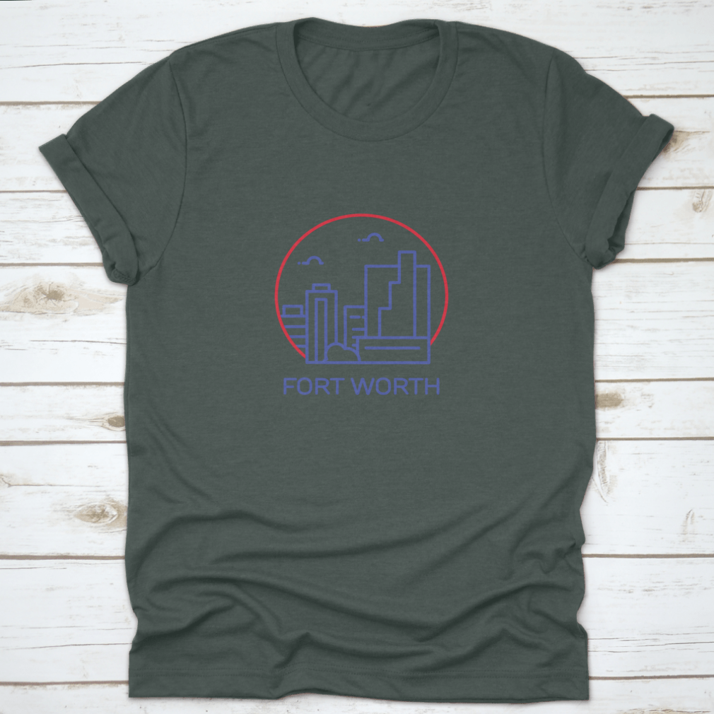 Fort Worth City Icon graphic t-shirt design featuring a stylish vector illustration on a comfortable cotton fabric.