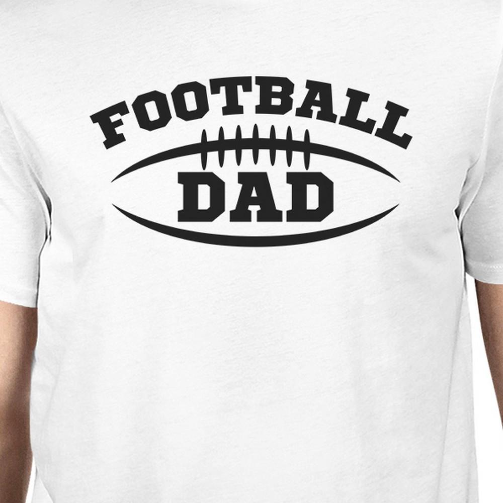 Football Dad Men's White T-Shirt with humorous design, made from 100% ring spun cotton, perfect for Father's Day gifts.