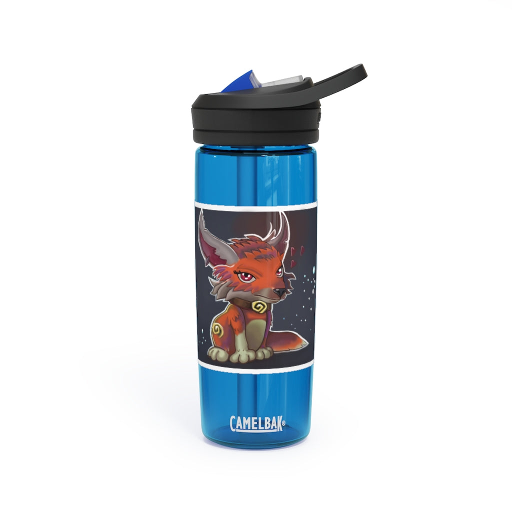 Foxxy CamelBak Eddy® Water Bottle in vibrant colors, showcasing its ergonomic design and spill-proof valve.